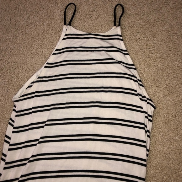 White and Black Striped Maxi Dress - Picture 4 of 12